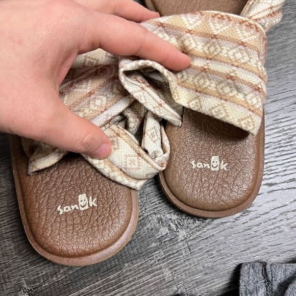 Sanuk yoga bundle of 2 Aztec printed cloth sling mat foam sandal size 9 - Picture 7 of 16